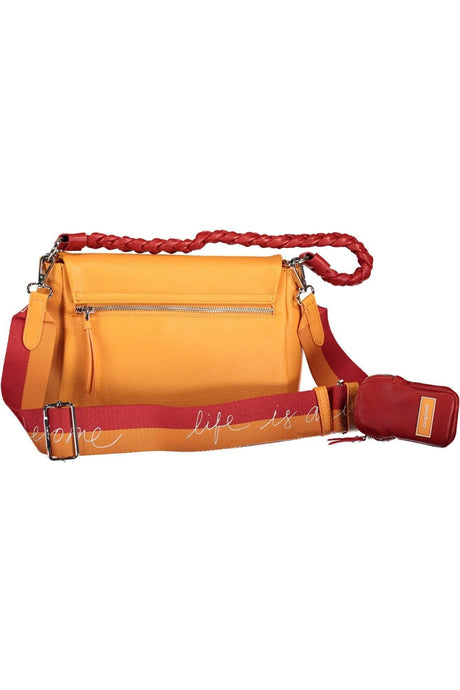 Desigual Chic Orange Shoulder Bag with Contrasting Details - Hilstor
