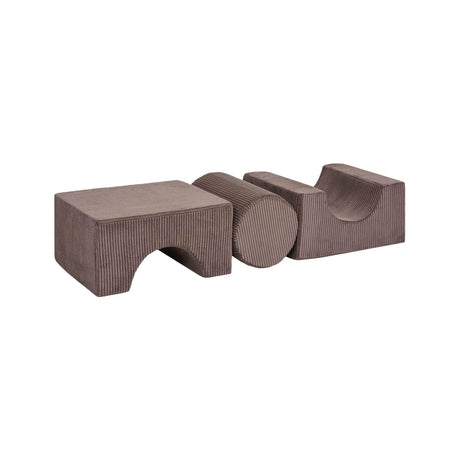MeowBaby® Aesthetic Shape Set – 3-Element Soft Play Set for Kids, Brown Velvet Corduroy, Removable Covers, Made in Europe - Hilstor