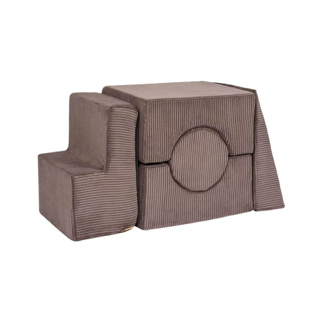 MeowBaby® Aesthetic Shape Set – 5-Element Soft Play Set for Kids, Brown Velvet Corduroy, Removable Covers, Made in Europe - Hilstor