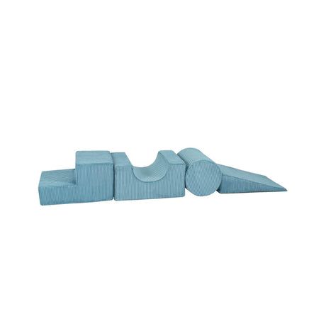 MeowBaby® Aesthetic Shape Set – 4-Element Soft Play Set for Kids, Turquoise Velvet Corduroy, Removable Covers, Made in Europe - Hilstor
