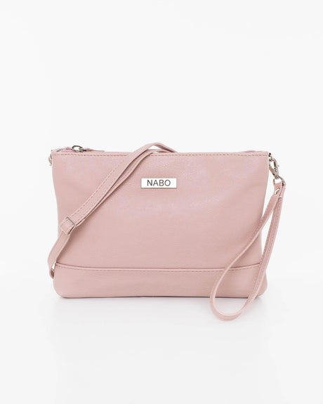 Shoulder Bag L2306 – Nude, Made in Europe | Removable Shoulder & Wrist Straps, Multiple Zipped Pockets - Hilstor
