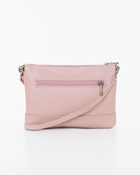 Shoulder Bag L2306 – Nude, Made in Europe | Removable Shoulder & Wrist Straps, Multiple Zipped Pockets - Hilstor
