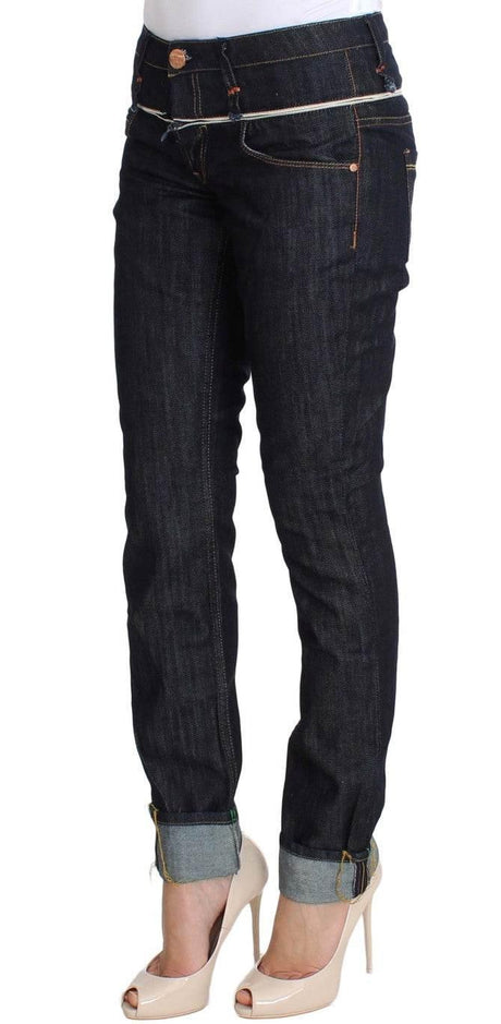 Acht Blue Denim Cotton Bottoms Straight Fit Jeans - Hilstor