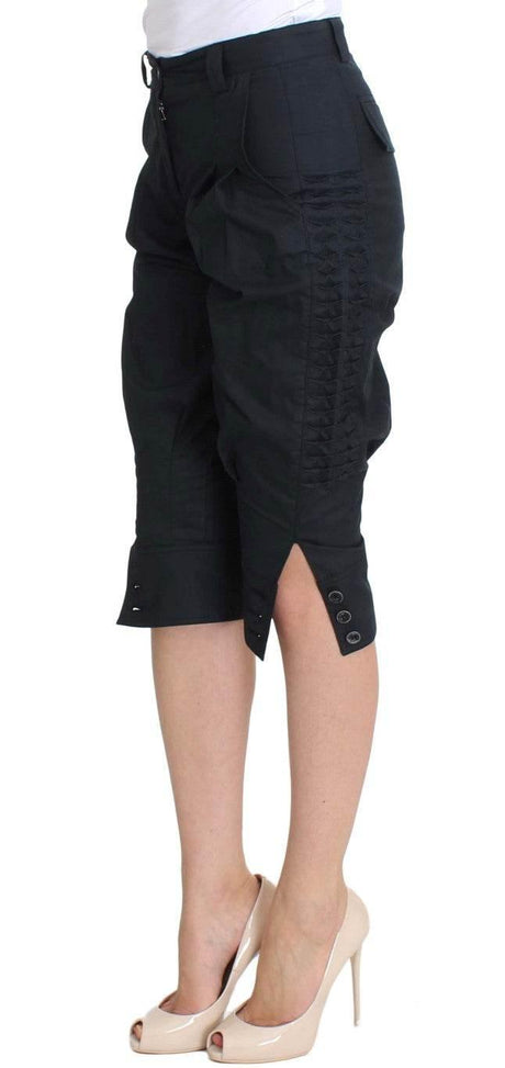 Ermanno Scervino Blue Cotton 3/4 Length Pants - Hilstor