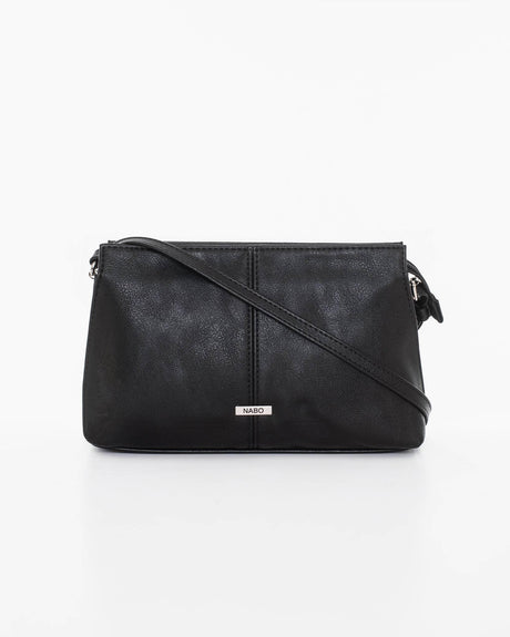 Shoulder Bag L2351 – Black, Made in Europe | Small Size with Multiple Zippered Pockets - Hilstor