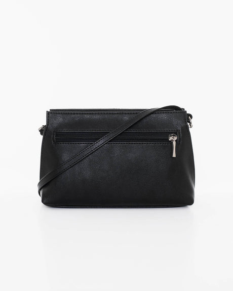 Shoulder Bag L2351 – Black, Made in Europe | Small Size with Multiple Zippered Pockets - Hilstor