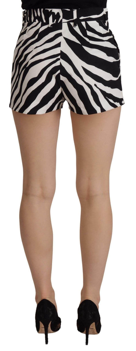 Dolce & Gabbana Black White Cotton Stretch Hot Pants Shorts - Hilstor