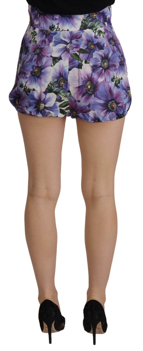 Dolce & Gabbana Purple Anemone High Waist Hot Pants Shorts - Hilstor
