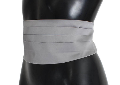 Dolce & Gabbana Gray Waist Belt Silk Cummerbund - Hilstor