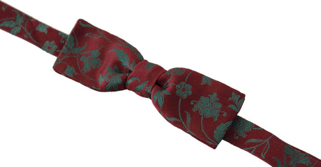 Dolce & Gabbana Maroon Pattern Adjustable Neck Papillon Bow Tie - Hilstor