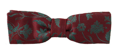 Dolce & Gabbana Maroon Pattern Adjustable Neck Papillon Bow Tie - Hilstor