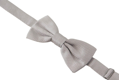 Dolce & Gabbana Gray 100% Silk Adjustable Neck Papillon Tie - Hilstor