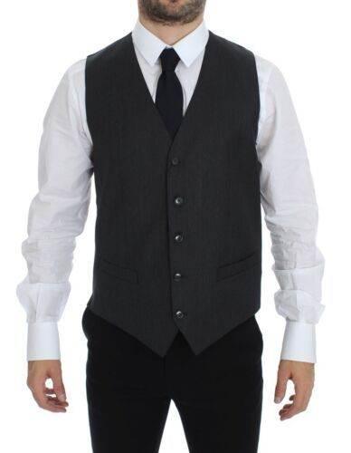 Dolce & Gabbana Gray Wool Formal Dress Vest Gilet Weste - Hilstor