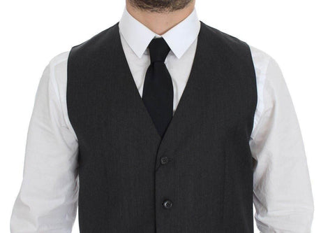 Dolce & Gabbana Gray Wool Formal Dress Vest Gilet Weste - Hilstor