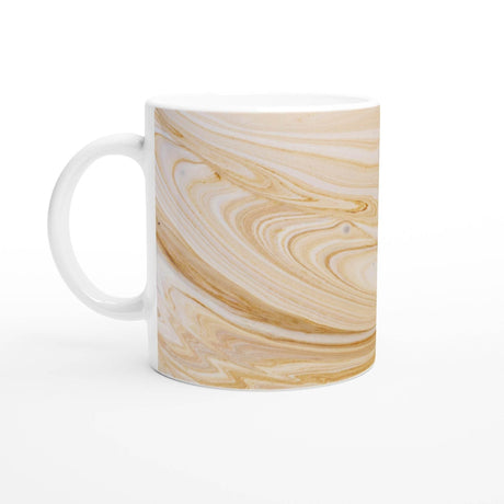 11oz Ceramic Mug - Latte art with a colored rim, inside, and handle - Hilstor
