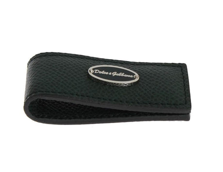 Dolce & Gabbana Green Leather Magnet Money Clip - Hilstor