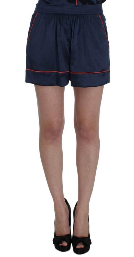 Dolce & Gabbana Blue Silk Stretch Sleepwear Shorts - Hilstor
