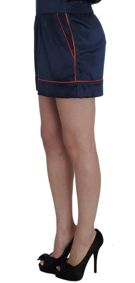 Dolce & Gabbana Blue Silk Stretch Sleepwear Shorts - Hilstor