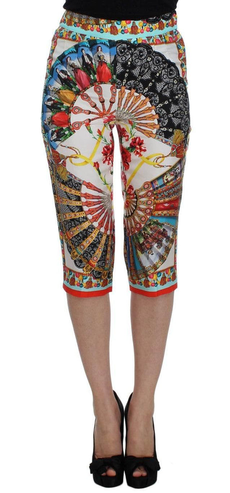 Dolce & Gabbana Multicolor Majolica Sicily Silk Pants - Hilstor