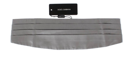 Dolce & Gabbana Silver Wide Belt Silk Cummerbund - Hilstor