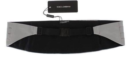 Dolce & Gabbana Silver Wide Belt Silk Cummerbund - Hilstor