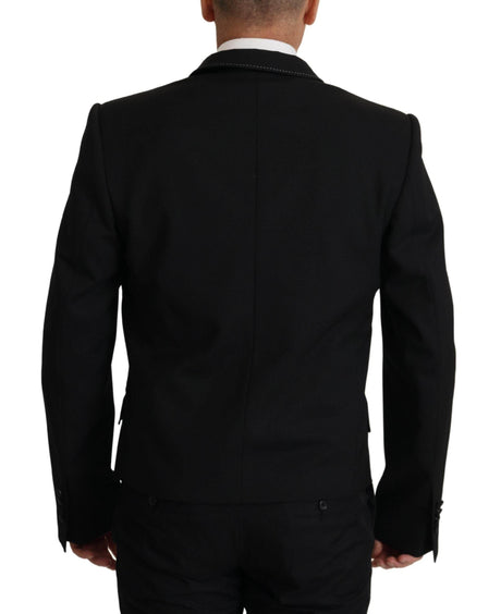 Dolce & Gabbana Black Double Breasted Coat Blazer Jacket - Hilstor
