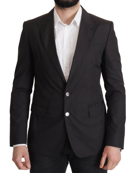 Dolce & Gabbana Black Single Breasted TAORMINA Breasted Blazer - Hilstor