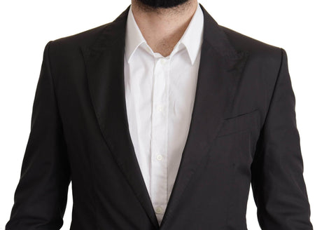 Dolce & Gabbana Black Single Breasted TAORMINA Breasted Blazer - Hilstor