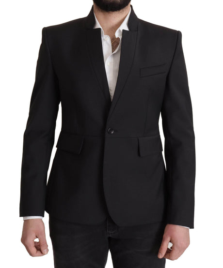 Dolce & Gabbana Black Wool Single Breasted Coat Men Blazer - Hilstor