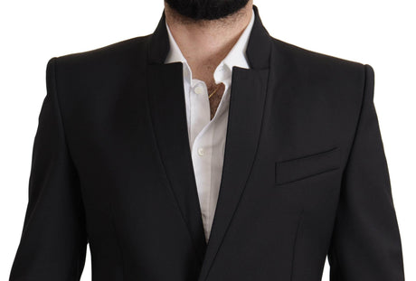 Dolce & Gabbana Black Wool Single Breasted Coat Men Blazer - Hilstor