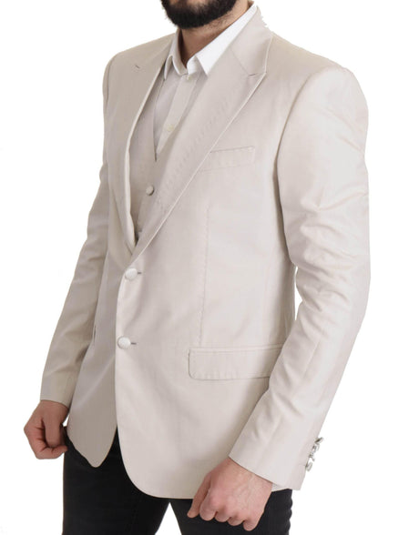 Dolce & Gabbana Gray Silk Single Breasted 2 Pc Blazer - Hilstor