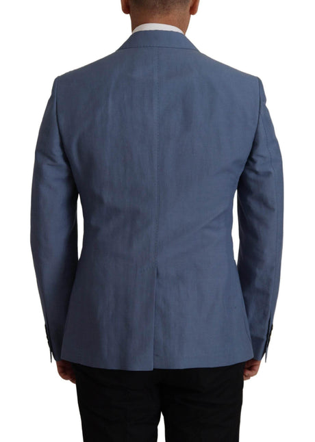 Dolce & Gabbana Blue Single Breasted Logo Blazer Jacket - Hilstor