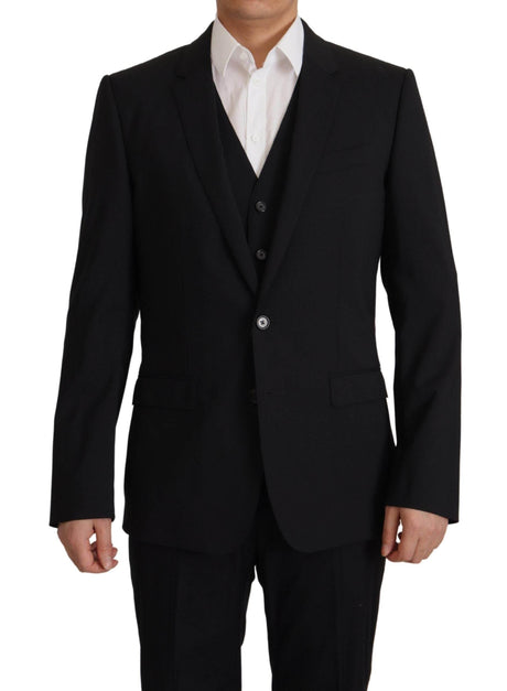 Dolce & Gabbana Black Jacket Vest 2 Piece MARTINI Blazer - Hilstor