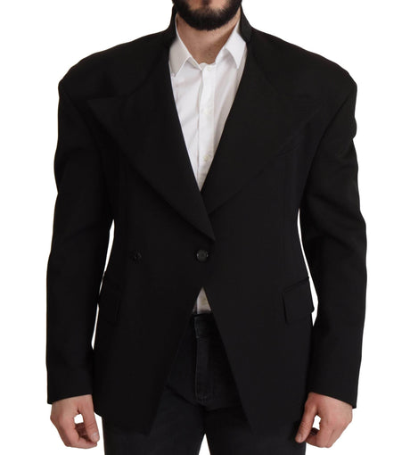 Dolce & Gabbana Black Wool Single Breasted Jacket Blazer - Hilstor
