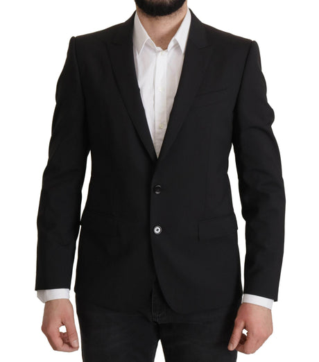Dolce & Gabbana Black Single Breasted Jacket MARTINI Blazer - Hilstor