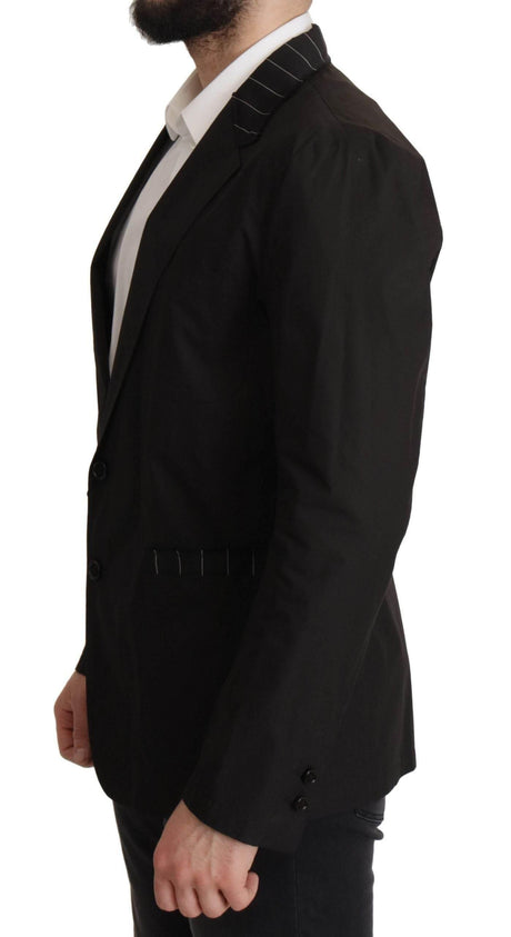 Dolce & Gabbana Black Cotton Single Breasted Blazer Jacket - Hilstor