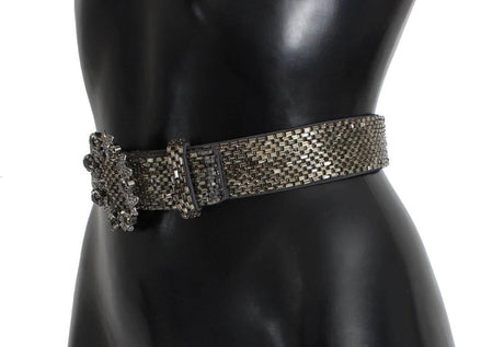 Dolce & Gabbana Crystal Buckle Sequined Waist Belt - Hilstor