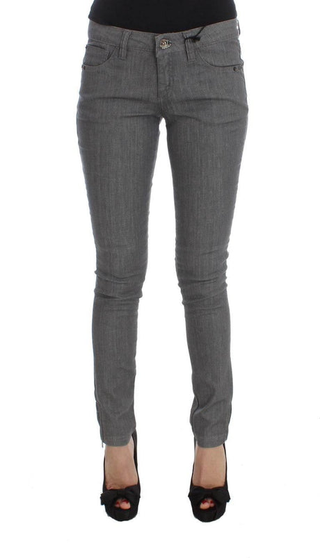 Costume National Gray Cotton Blend Slim Fit Jeans - Hilstor