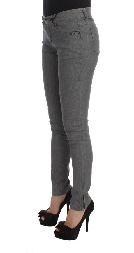 Costume National Gray Cotton Blend Slim Fit Jeans - Hilstor