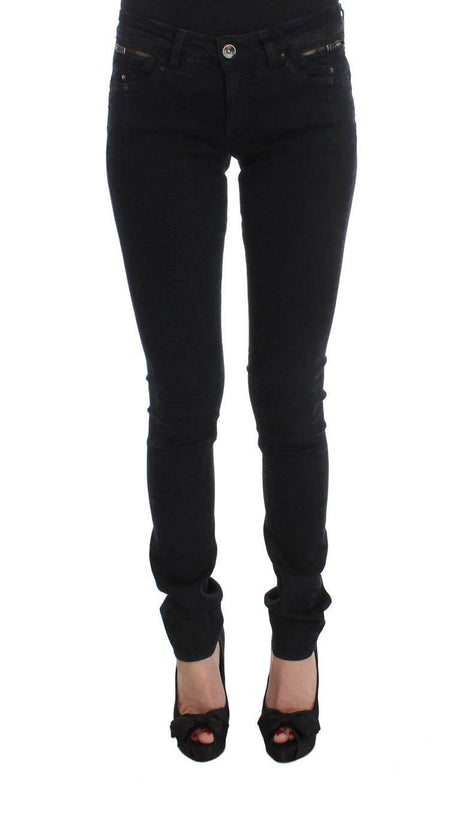 Costume National Black Cotton Slim Fit Denim Jeans - Hilstor