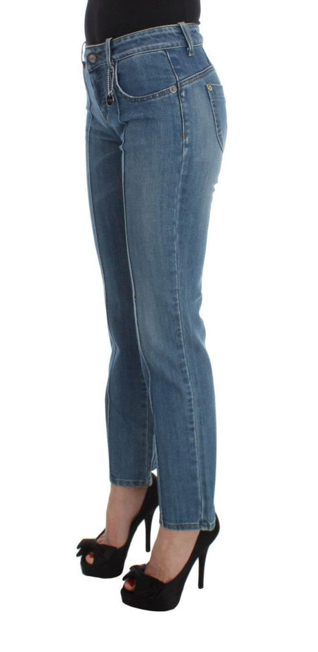 Costume National Blue Cotton Slim Fit Cropped Jeans - Hilstor
