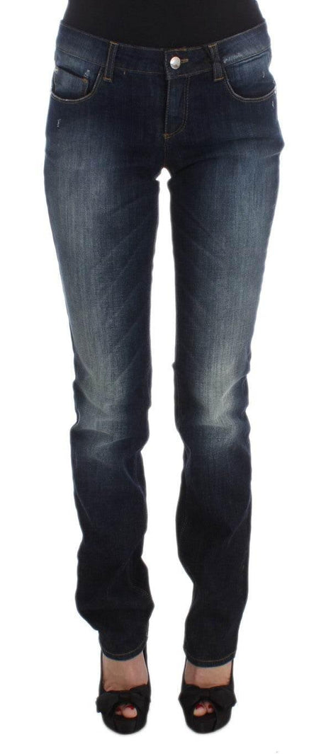 Costume National Blue Cotton Slim Fit Bootcut Jeans - Hilstor