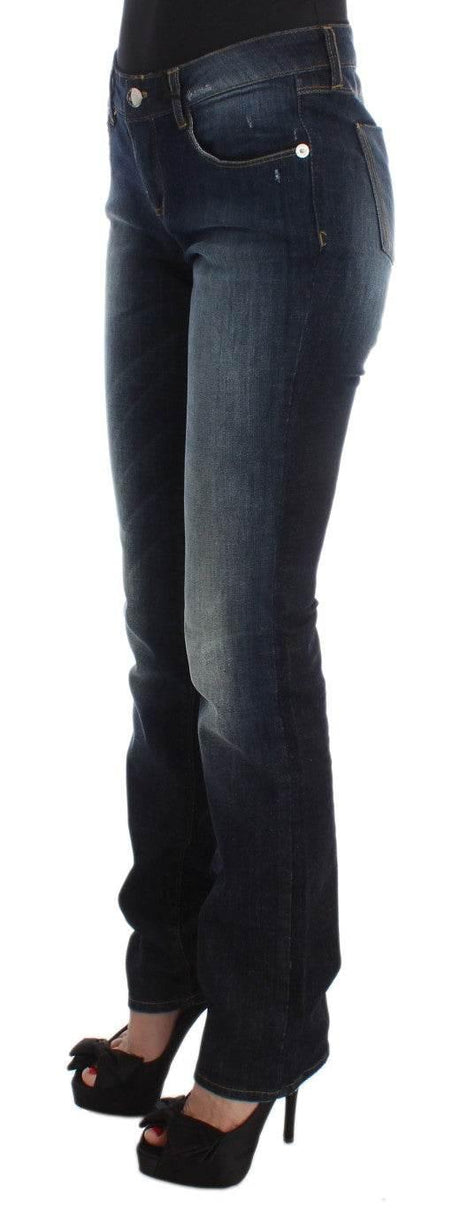 Costume National Blue Cotton Slim Fit Bootcut Jeans - Hilstor