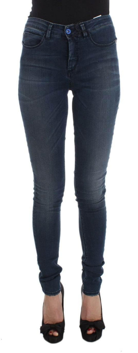 Costume National Blue Cotton Blend Slim Fit Jeans - Hilstor
