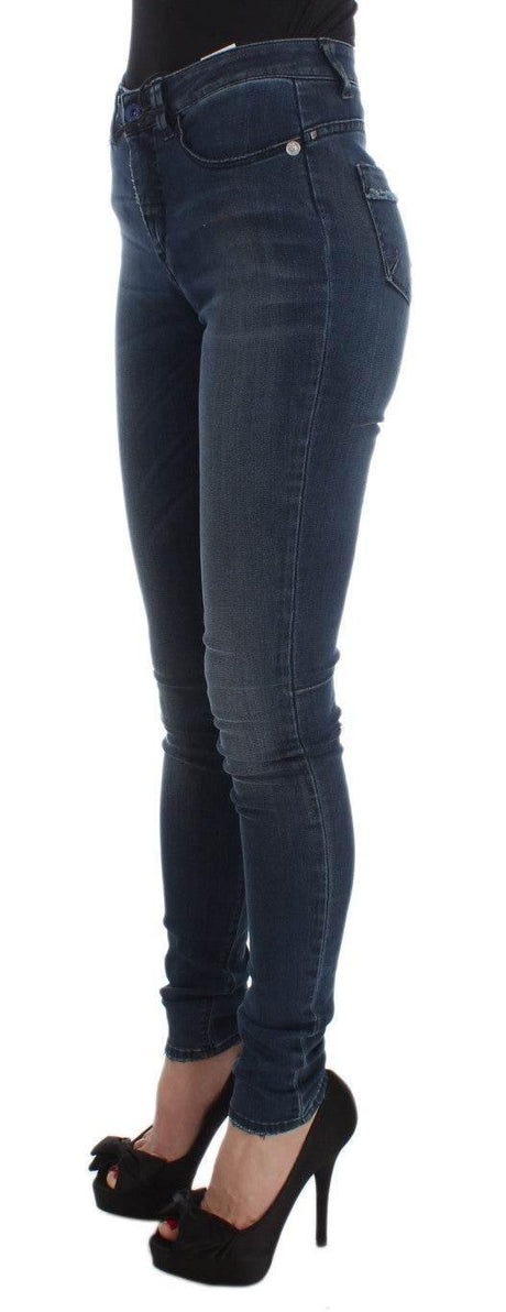 Costume National Blue Cotton Blend Slim Fit Jeans - Hilstor