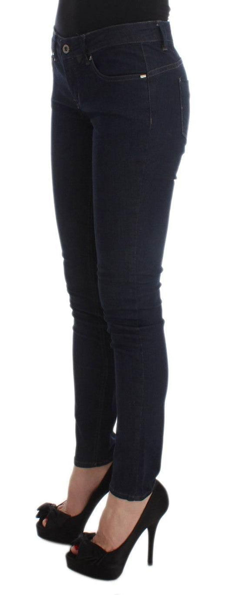 Costume National Blue Cotton Blend Slim Fit Jeans - Hilstor