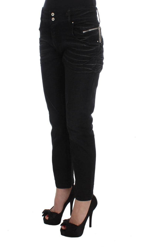 Costume National Black Cotton Slouchy Slims Fit Jeans - Hilstor