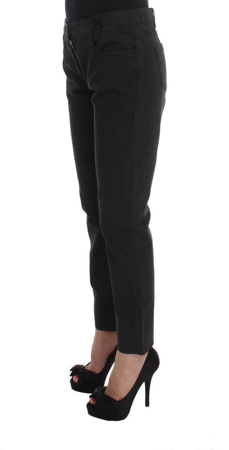Costume National Black Cotton Capri Cropped Denim Jeans - Hilstor