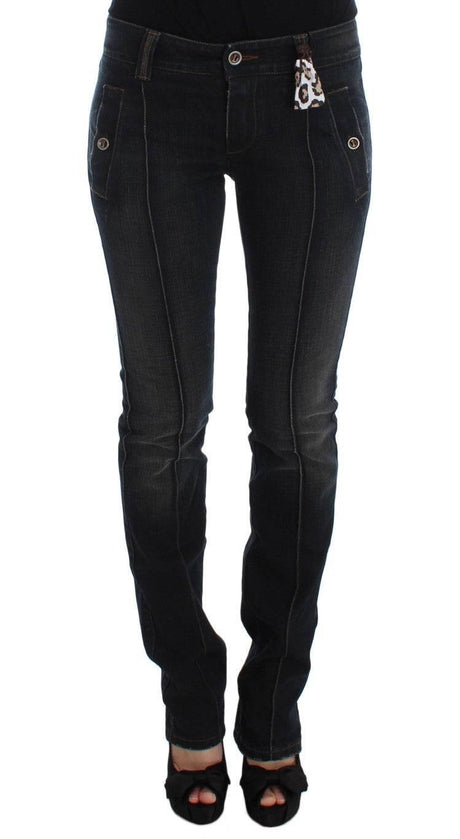 Ermanno Scervino Blue Wash Cotton Slim Fit Jeans - Hilstor