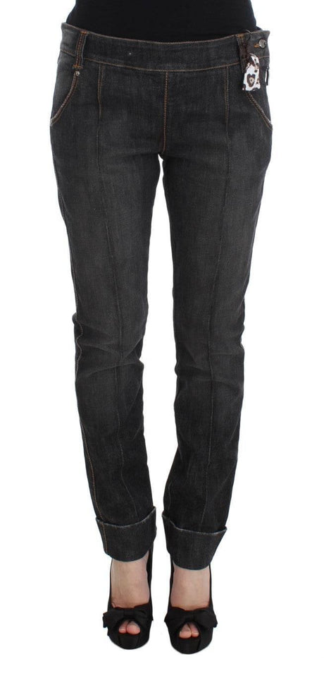 Ermanno Scervino Gray Cotton Slim Fit Denim Jeans - Hilstor